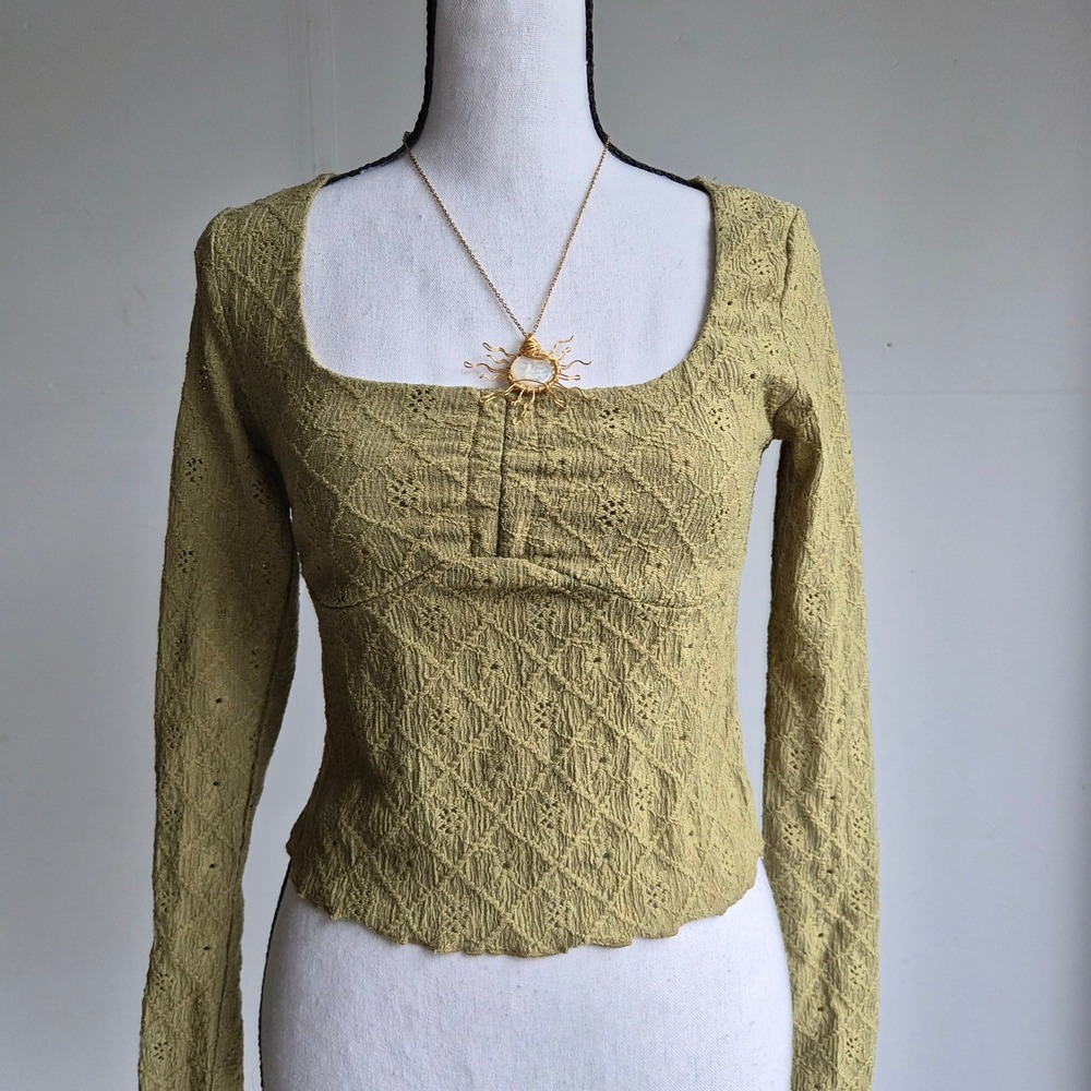 Cotton On Long Sleeve Top Womens 2XS Coquette Fairycore Cottagecore Goblincore